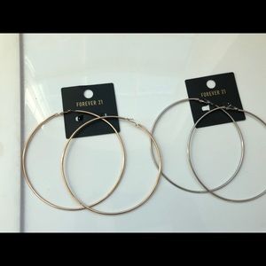 Forever 21 XL Oversized Hoop Earrings